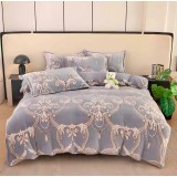 Lenjerie Cocolino 4 Piese Pentru Pat Dublu cu Elastic- JO281 Model Regal