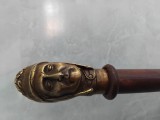 Superb baston vechi, cu cap de bronz ce &icirc;l reprezintă pe DANTE ALIGHIERI.