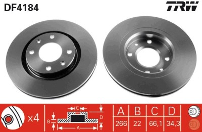 TRW DF4184 Disc frana foto