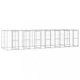 Padoc pentru c&acirc;ini de exterior, 16,94 m&sup2;, oțel galvanizat