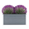 Strat inaltat gradina Gossi, 100x40x45 cm, otel galvanizat, gri. Jardiniera rezistenta intemperii, ghiveci legume, flori, ierburi