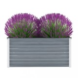 Strat inaltat gradina Gossi, 100x40x45 cm, otel galvanizat, gri. Jardiniera rezistenta intemperii, ghiveci legume, flori, ierburi