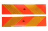 Set 2 Placute Reflectorizante 565X130 Mm Galben Rosu Fluorescent Aluminiu