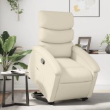 VidaXL Fotoliu rabatabil cu ridicare, crem, piele ecologică 3204041
