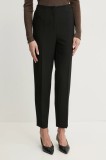 BOSS pantaloni femei, culoarea negru, fason tigareta, high waist, 50511954