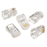 MUFA RJ-45 GEMBIRD pt. cablu UTP, Cat5e, RJ-45 (T), plastic, 100 buc, &quot;LC-8P8C-001/100&quot;