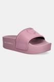Karl Lagerfeld papuci KONDO MAXI femei, culoarea roz, cu platforma, KL80819M