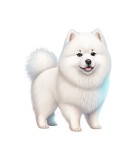 Cumpara ieftin Sticker decorativ Samoyed, Alb, 64 cm, 5591ST, Oem