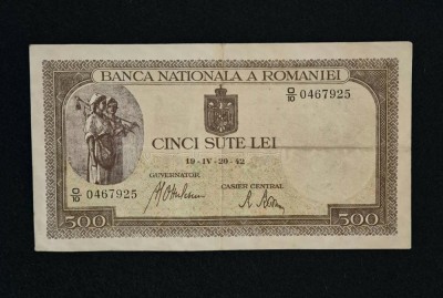 Bancnota 500 LEI CINCI SUTE LEI 1942 foto