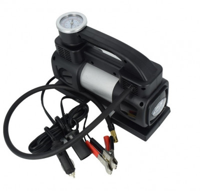 Compresor aer 2 pistoane 12V PREMIUM cu manometru. COD: 1303 foto