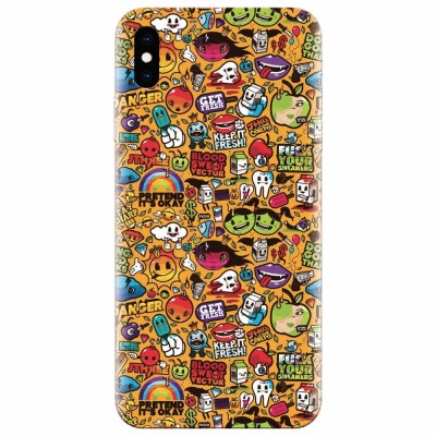 Husa silicon pentru Apple Iphone XS Max, Colorful Sticker Illustrations foto