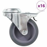 Cumpara ieftin Roti pivotante cu gaura pentru surub, 16 buc., 75 mm