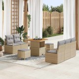 Cumpara ieftin Set de canapele pentru grădină cu pernă 8 pcs Bej Rattan poli