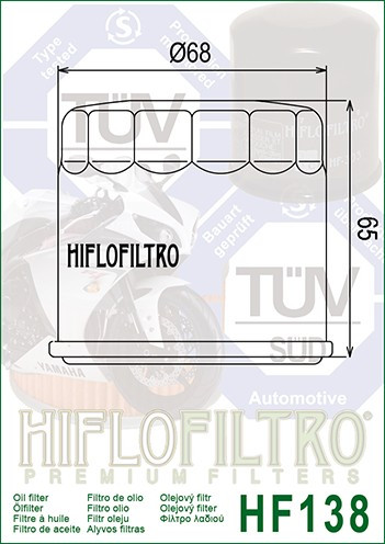 Filtru Ulei HF138C Crom Hiflofiltro Aprilia , Kawasaki , Arctic Cat, Kymco, Suzu Cod Produs: MX_NEW HF138C