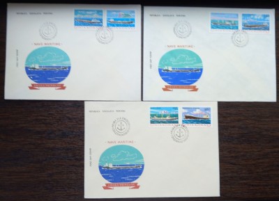 3 FDC ROMANIA - NAVE MARITIME - 27.08.1979 - SERIE COMPLETA, LP 988 foto