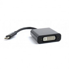 Adaptor Gembird USB Tip C - DVI 15cm Black foto