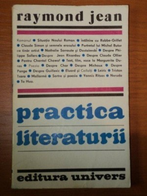 PRACTICA LITERATURII de RAYMOND JEAN 1982 foto