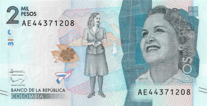 Bancnota Columbia, 2000 Pesos 2015-2020, UNC