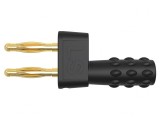 Conector banană stivuibil 2mm 12A negru aurit