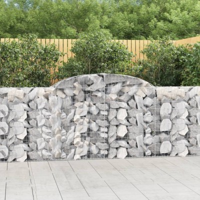 vidaXL Coșuri gabion arcuite 9 buc, 300x30x100/120 cm fier galvanizat foto