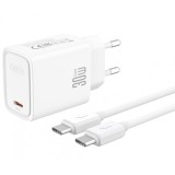 Incarcator Retea Cu Cablu USB-C XO Design CE53, 30W, 3A, 1 x USB-C, Alb