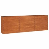 Cumpara ieftin Strat inaltat de gradina, ruginiu, 240x40x77 cm, otel corten