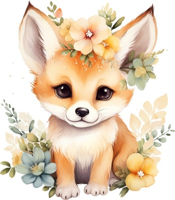 Sticker decorativ, Vulpe, Maro, 68 cm, 1351STK-1 foto