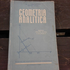 GEOMETRIA ANALITICA, MANUAL PENTRU CLASA X-A REALA - GH.D. SIMIONESCU