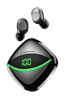 Casti Wireless Ear Buds, Bluetooth 5.3, Gaming, Sport, Afisaj Digital LED Inteligent, Control Tactil, Microfon, Type-C Fast Charging, Waterproof, Desi foto
