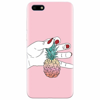 Husa silicon pentru Huawei Y5 2018, Rainbow Pinepple foto