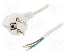 Cablu alimentare AC, 2m, 3 fire, culoare alb, cabluri, CEE 7/7 (E/F) &amp;#351;tecar in unghi, SCHUKO mufa, PLASTROL - W-97155