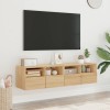 VidaXL Comode TV de perete, 2 buc., stejar sonoma, 60x30x30 cm, lemn