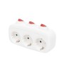 Distribuitor 3 prize SCHUKO cu protectie cu intrerupator individual alb TPF 3K