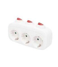 Distribuitor 3 prize SCHUKO cu protectie cu intrerupator individual