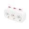 Distribuitor 3 prize SCHUKO cu protectie cu intrerupator individual alb TPF 3K