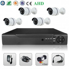 Sistem Supraveghere Video 2MP 4 Camere AHD &amp;amp; DVR Kit Exterior Interior foto