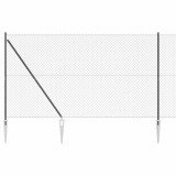 Set de St&acirc;lpi de Gard Gri 1.6 x 25 m Oțel Galvanizat