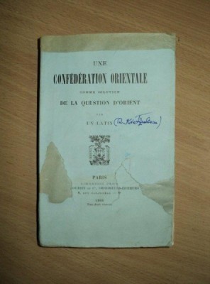 CHESTIUNEA ORIENTALA DE UN LATIN, LEGATURA BROSATA, PARIS, 1905 foto