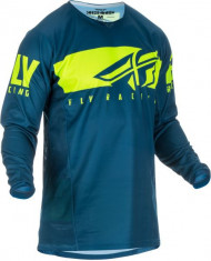 Bluza off-road FLY RACING KINETIC Shield culoare albastru fluorescent galben, marime S foto