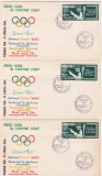 1961 Exil Romania, 3 FDC Olimpiada Roma 1960, serie ndt, Emisiunea 23 tip B