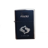 Bricheta Metalica Gravata Zodie Pesti, Pisces Zodiac , 3,5 X 5,5 Cm