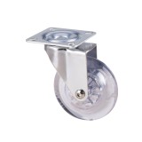 Roata Pivotanta mobilier, cu Flansa din PP Transparent, 75mm, fara frana, sarcina max. 50kg, AGT-784