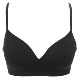 Sutien Intim Ribbed Negru cu Cupe și Bretele Reglabile, CMCLASS