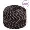 vidaXL Fr&acirc;nghie de barcă, negru, 6 mm, 25 m, polipropilenă 152337