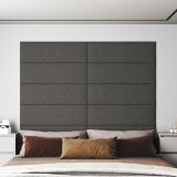 vidaXL Panouri de perete 12 buc. gri &icirc;nchis 90x30 cm textil 3,24 m&sup2;