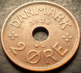 Cumpara ieftin Moneda istorica 2 ORE - DANEMARCA, anul 1928 * cod 2863, Europa, Zinc
