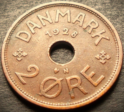 Moneda istorica 2 ORE - DANEMARCA, anul 1928 * cod 2863 foto