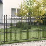 vidaXL Gard Spike Ring Negru 200 x 130 cm Oțel vopsit electrostatic 42030108