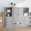 VidaXL Dulapuri &icirc;nalte, 3 buc., gri sonoma, lemn prelucrat 3185325
