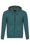 Bluza Barbati U.S. Polo Assn. Jera Verde, Bumbac 100%, Croiala Regular, Fermoar si Buzunare Laterale